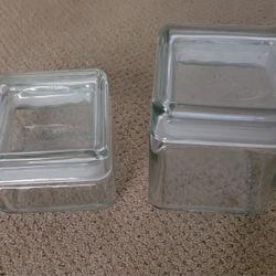 2 Heavy Glass Containers