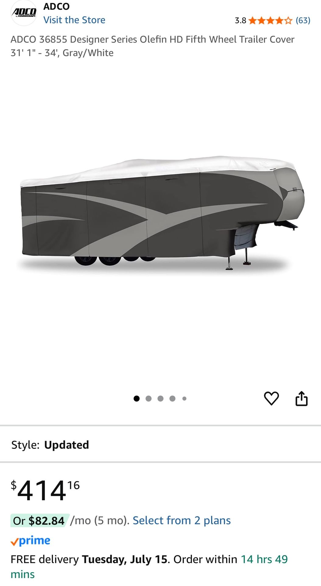 ADCO Fifth Wheel Trailer Cover