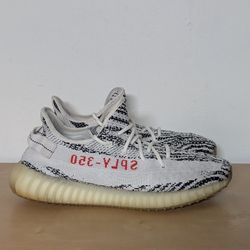 adidas Yeezy Boost 350 V2 Low Zebra Black White Red Shoes CP9654 Men's Size 11.5