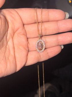 Guadalupe Pendant W/ Gold necklace