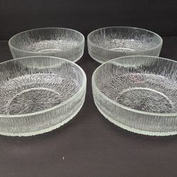 Thick Heavy Glass Textured Salad/Soup Bowls