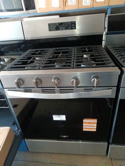 New whirlpool stainless steel gas stove 5 burner