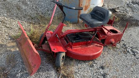 Riding Lawn Mower with Front Blade Attachment