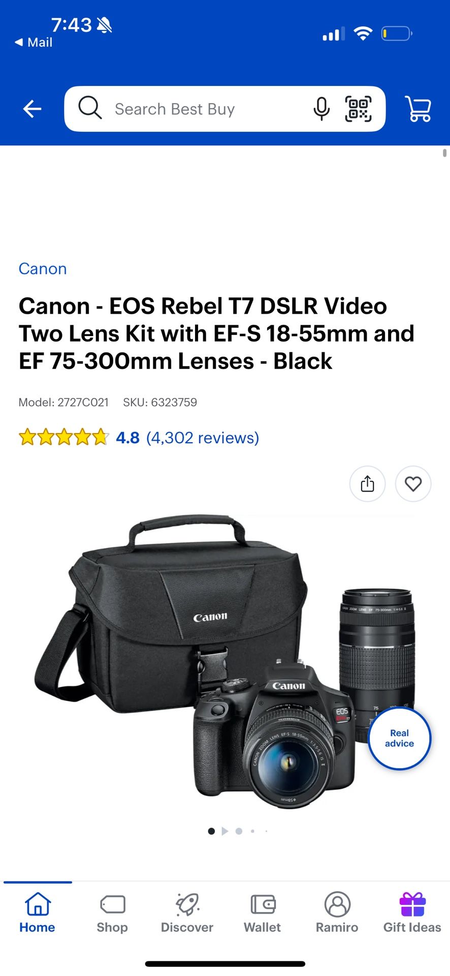 Canon EOS Rebel T7