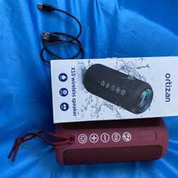 Ortizan X10 Portable Bluetooth Speaker, Red