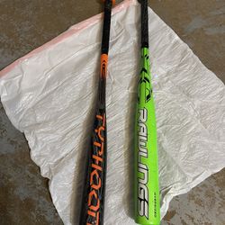 2 Baseball bats  In Decent Condition Rawlings plasma / E-Typhoon 