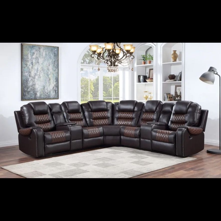 Brand New Modern Leather Sectional For $1249