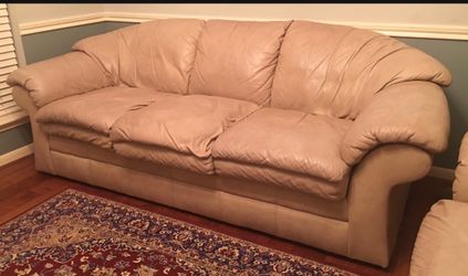 Double Leather Couches Set