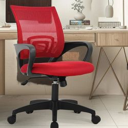 Ergonomic Office Desk Mesh Computer Chair, Mid Back W/Lumber Support & Rolling 360 Swivel Mode, Height Adjustable W/Fixed Armrest For Home, Computer, 