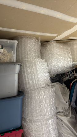 Seven Rolls Of Bubble Wrap. Storage Space