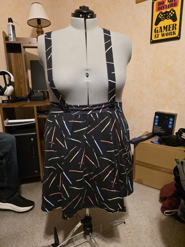 Lightsaber Patterned Suspender Skirt