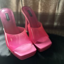 Vintage Hot Pink Nine West Mules