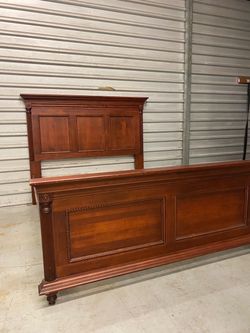 Cherry Wood Bed Frame Headboard and Footboard
