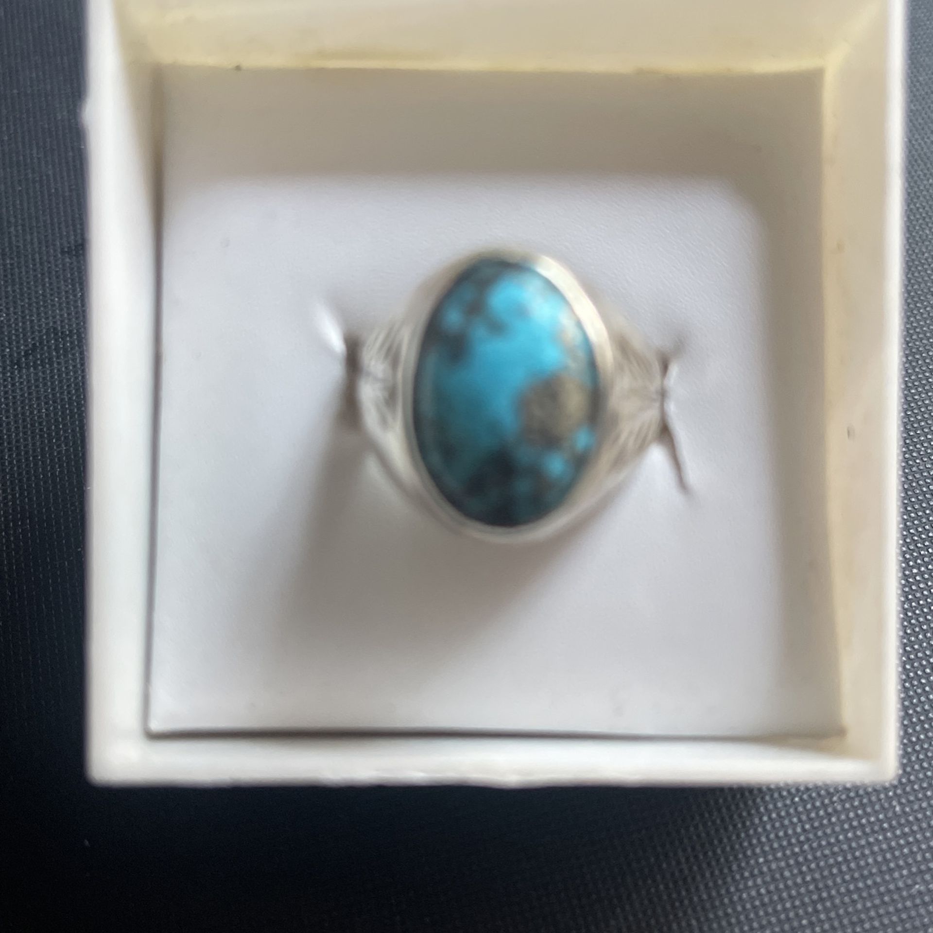 Genuine  Feroza  Gem Stone  Ring