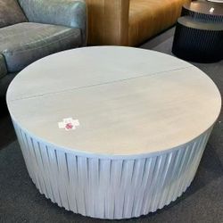 Round coffee table with storage，$480
