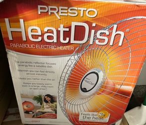 Presto HeatDish parabolic electric heater, focuses energy for efficient heating