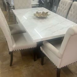 7 Pc Marble Table 