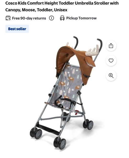 Costco Comfort Height Kid Toddler Canopy Umbrella Stroller