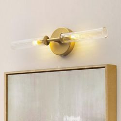 Rennsan golden 2 light modern linear wall sconce