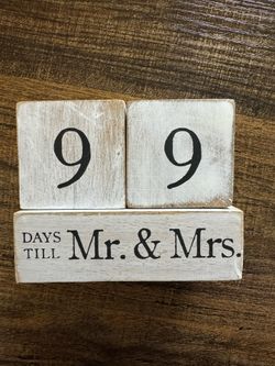 Wooden Wedding Countdown Blocks