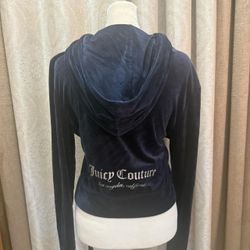 Modern juicy couture blue velour jacket 