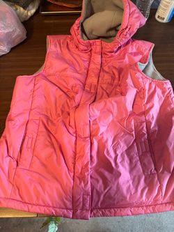 Old Navy Pink Hooded Puffer Vest