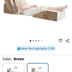 Lazyzizi 6pcs Orthopedic Bed Wedge Pillow Set, Memory Foam