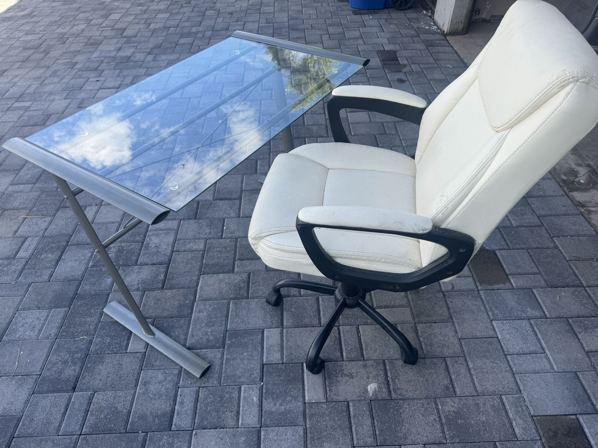Computer desk with the chair