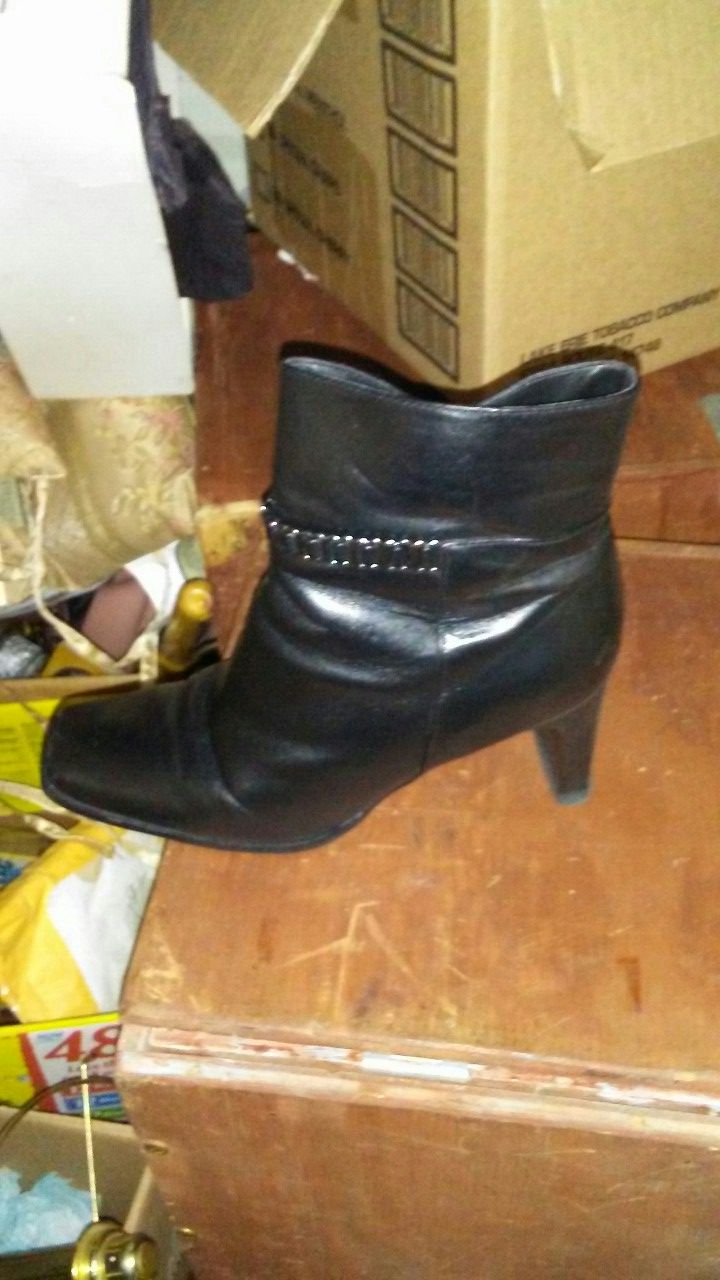 Black leather boot