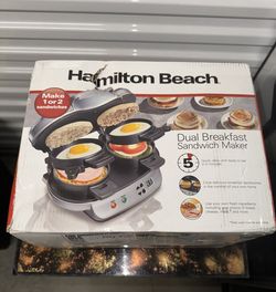 Hamilton Beach 25490 Dual Breakfast Sandwich Maker in Box - Untested
