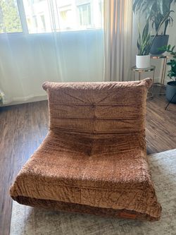 Brown Chenille Floor Lounge Chair