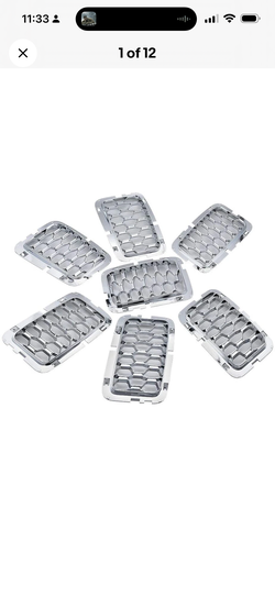 Chrome Honeycomb Front Mesh Grilles Inserts Fits Jeep Grand Cherokee 2017-2021