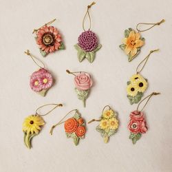 Lenox Fall Flowers 10 piece mini ornaments