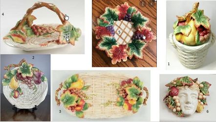 Fitz and Floyd Classic Country Basket Weave Fruit Collection