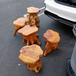wood chairs / side table