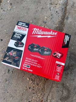 Milwaukee M18 18-Volt Lithium-Ion High Output Starter Kit w/ 2x 6.0 Ah Battery & Charger  $159 New