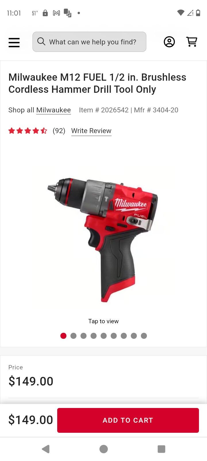 Milwaukee M12 FUEL 1/2 in. Brushless Cordless Hammer Drill Tool Only