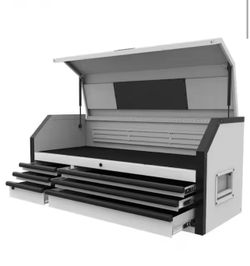 Husky Heavy-Duty 52 in. W x 20 in. D 6-Drawer in Textured White Steel Top Tool Chest.