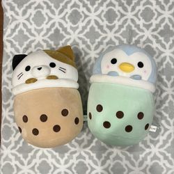 Takashoji Boba Cat & Boba Penguin Plushie