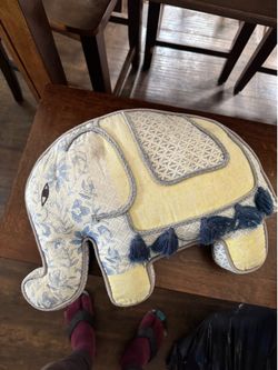 Couch Elephant Pillow Blue