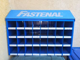 2 Fastenal Blue Metal Parts Organizer Cabinet