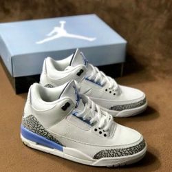 Jordan Air Jordan 3 retro “White and True Blue” Wizards Mid-top Retro Basketball Shoes 