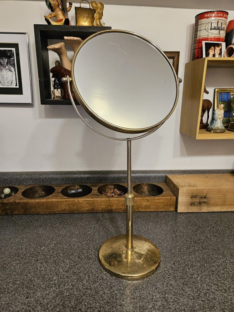Vintage Midcentury Tall Department Store 2-sided Vanity Mirror