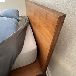 Premium West Elm Queen Bed - Real Walnut