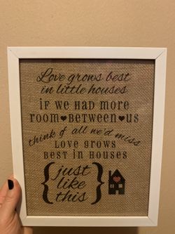 Burlap sign