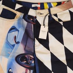 Forever 21 Premium Race Car Jeans Women's 30 Tokyo Drift Printed Denim Zip Fly