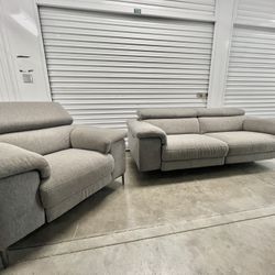 DELIVERY - Power Recliner loveseat and chair couch set with adjustable Head rests