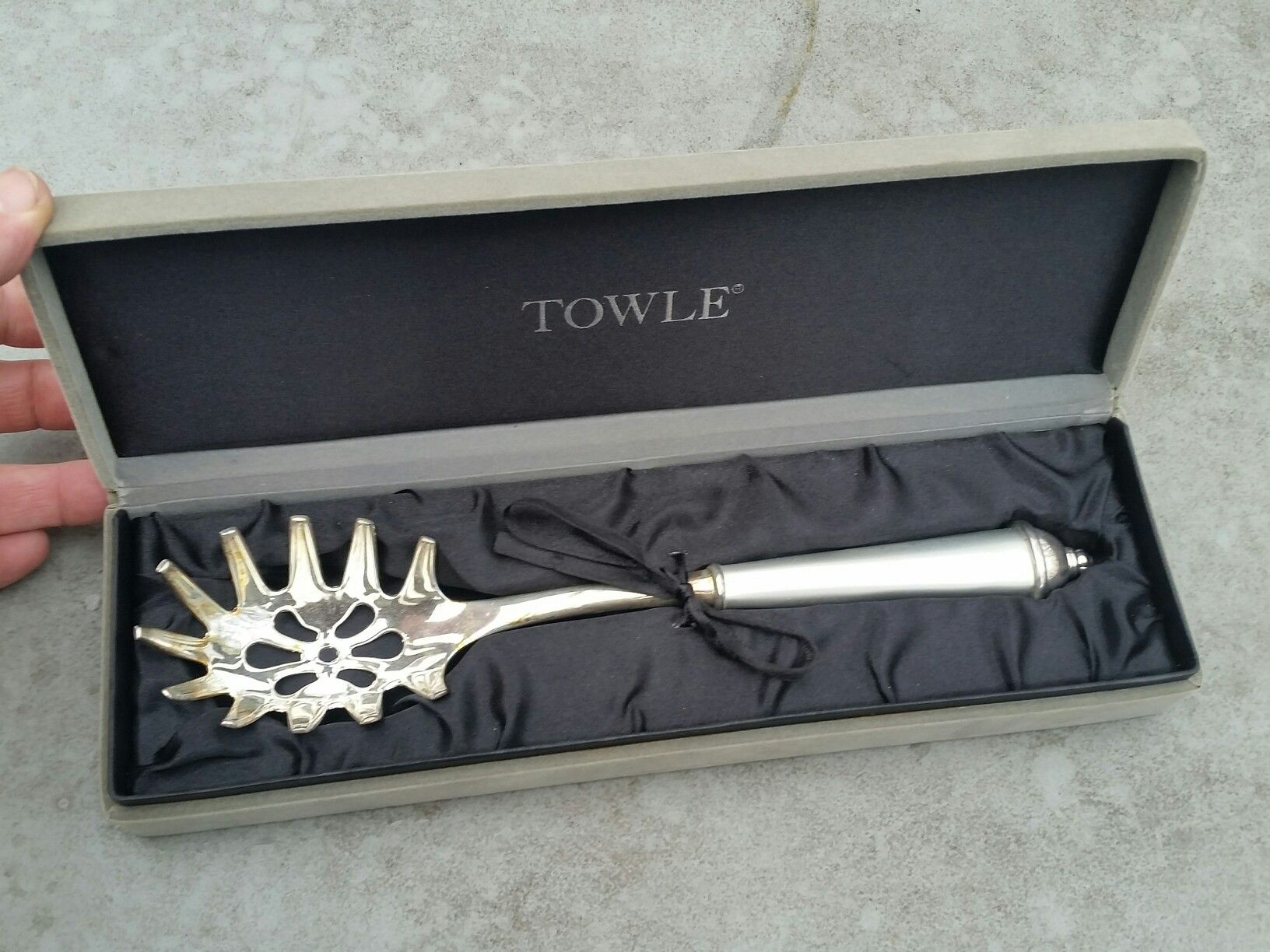 Silver Plate pasta spoon by towle