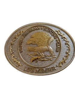 Vintage North American Hunting Club Life Member Belt Buckle
