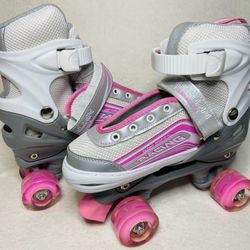 Kuxuan Kids Lightup Roller Skates Adjustable Size Pink Roller Skates